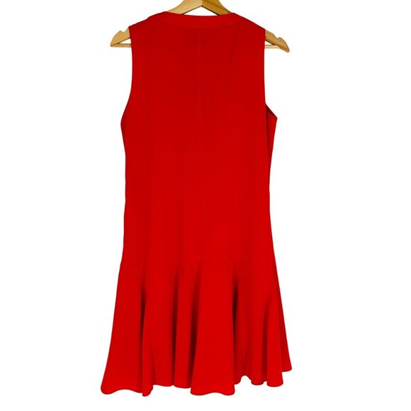 J.Crew Womens Poppy Red Sleeveless V-Neck Flounce Hem Swing Dress Size M - Picture 4 of 9